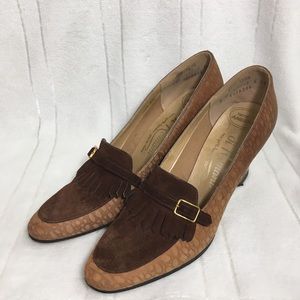 Vintage wood heel wedges